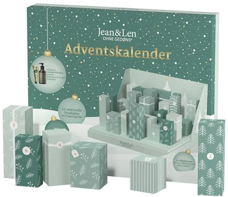 Jean & Len Adventskalender 2024, weihnachtliche 3D Szenerie zum aufbauen, inklusive zwei Rosemary & Ginger Limited Editions, nur Originalgrößen, eignet sich auch als Geschenk, Weihnachtskalender