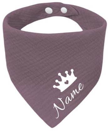 Personalisierbares Baby-Dreieckstuch aus Musselin – Weiches Baby-Lätzchen mit Namen – Ideal als Geschenk für Babys und Kleinkinder