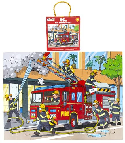 abeec Fire Engine Jigsaw Puzzle 45 Pc – Educational Firefighter Scene Puzzle Toy For Toddlers Aged 3+ Ideal For Travel, Birthday Or Preschool Learning