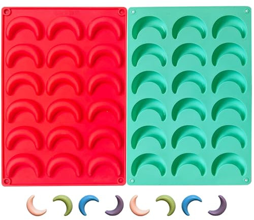 2 Stück Vanillekipferl Backform,Vanillekipferl Ausstecher,Silikon Form Backformen,Blech für Backblech Vanille,Silikon-Backformen Silikonform Backmatte,Backmischung Formen,Vanillekipferl-Backform