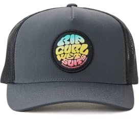 Rip Curl Herren Curve Peak Structured Trucker Hat Mesh Snapback Baseball Cap Verstellbar Hut, Washed Black 244, Einheitsgröße