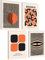 mojoliving Vintage Poster Set 4x A4 (21x30cm) | ohne Rahmen - Bauhaus Black Orange - Wanddeko für Wohnzimmer, Schlafzimmer, Küche, Badezimmer