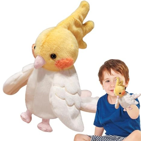 Hauptpapagei Plüsch - Interaktive realistische Puppe | Bildungsspielzeug für Kinder, Erwachsene, Animation, Show, Puppentheater, lustiges Accessoire, Geschenkidee