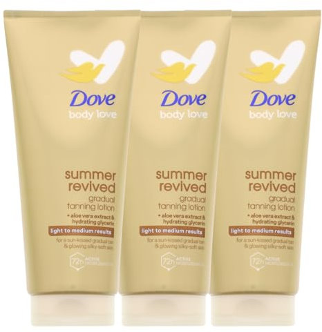 3x Dove Summer Revived Self Tan Bodylotion je 200ml Light to Medium