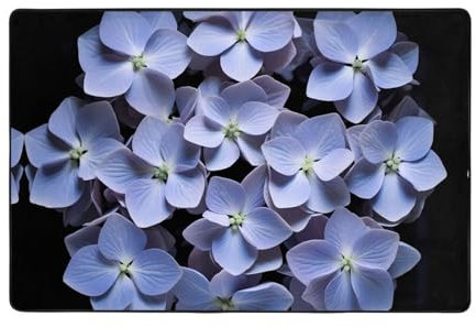 WZYWHJ Tapis de sol antidérapant imprimé hortensia mauve 91,4 x 61 cm pour salon, bureau, table basse, lit, balcon