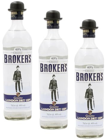 Broker's London Dry Gin, 70cl, ABV 40% (Pack of 3)