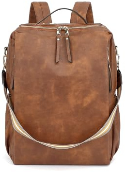 ZOVYRON Womens Fashion Backpack, Pu Leather Backpack Women, Waterproof Anti-Theft Bag With Removable Strap, Practical For Work, Study & Travel (Coffee)
