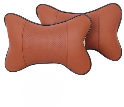 LVCHAO Atmungsaktives Mesh-Kopfstützen-Auto-Nackenkissen, Autositz-Nackenkissen, Kopfstützenkissen, Kissen for Auto, Bürostuhl(2PCS Coffee)