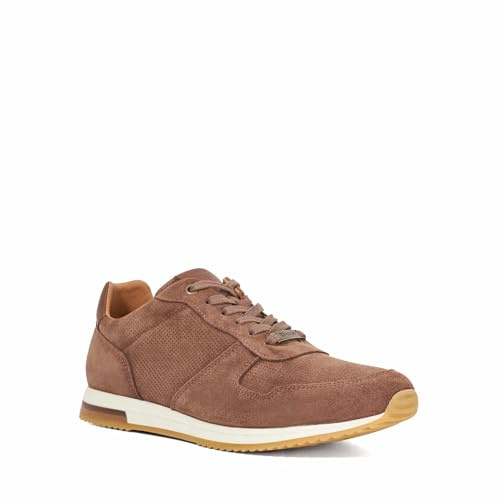 Dune London Mens Trilogy Lace-Up Runner Trainers Size UK 7 Suede Taupe