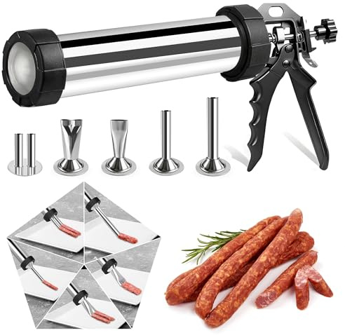 Jerky Gun für Hackfleisch – Professionelle Beef Jerky Gun Kits Edelstahl Jerky Maker Jerky Cannon Fleischpistole Große Kapazität Jerky Making Kit