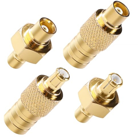 KUOQIY 4 Stücke SMB zu MCX Adapter Kit, DAB Antenneadapter, MCX Stecker Buchse auf SMB Stecker Buchse, für DAB + Antenne Autoradio FM AM 4G WLAN RF Koaxialkabel