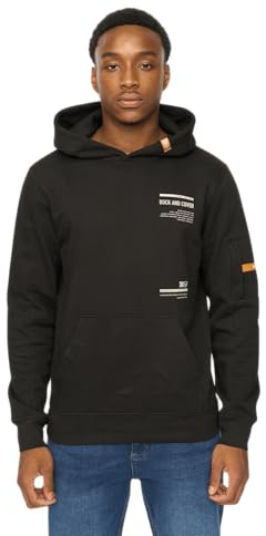 Duck and Cover - Mens 'AMBRIDGE' Cotton Regular Fit Carbon Fleece Hoodie For Men (M, Black)