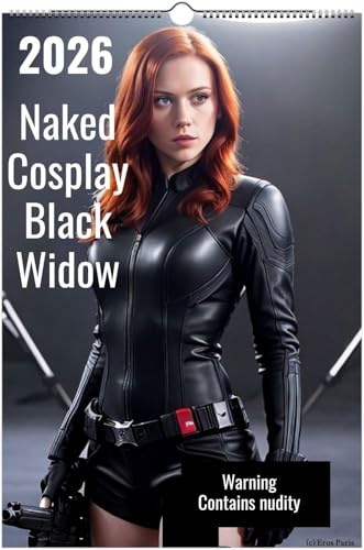 Sensual Cosplay Black Widow Kalender; Adult Calendar, Red Hair Girl Full Front