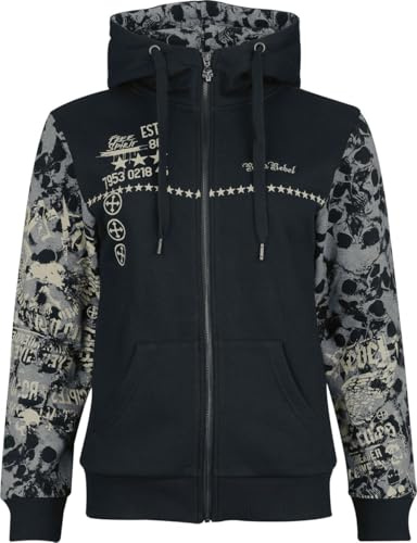 Rock Rebel by EMP Damen Kapuzenjacke Skulls & Details schwarz