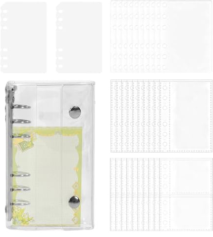 manhegari Organizer per adesivi come libro da collezione | Custodie trasparenti – Doppia chiusura adesiva raccoglitore per la raccolta – per documenti di diario