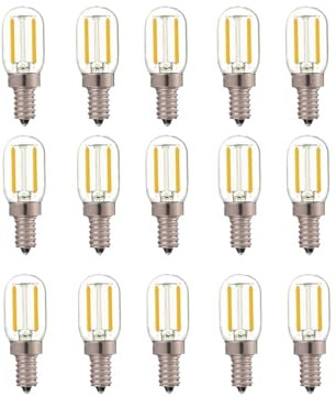 JrEam 12V/24V LED-Lampe (Gleichstrom/Wechselstrom) mit E14-Fassung, T22, 1W, Niedervolt, Röhrenglühbirne, E12-Fassung, Kerzenleuchter, Wohnmobil-/Lokomotivbeleuchtung(E14,15PCS_DC 12V_1W)