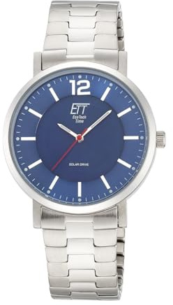 ETT Eco Tech Time Solar Herren Uhr Analog mit Edelstahlgehäuse