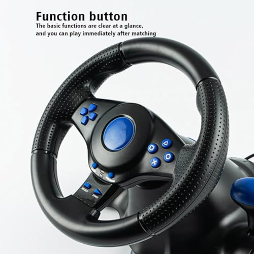 BEAZOOM USB Gaming Lenkrad mit Vibration für Switch für 360/One für PS3 PC Ergonomischer ABS Racing Controller mit Pedalen