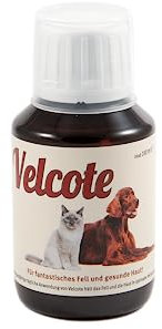 GRAU L’originale Velcote, Olio spremuto a freddo con importanti acidi grassi omega 3 e omega 6 per aiutare il ricambio del pelo, integratore alimentare per cani e gatti, 1 confezione da 100 ml
