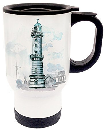 ilka parey wandtattoo-welt Thermobecher Thermotasse Coffee to go Becher Tee Kaffee maritim campingbecher Reisebecher Becher Leuchtturm maritim tb018