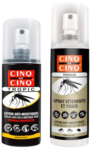 Cinq sur Cinq - Kit Haute protection contre les Moustiques Spray Tropic 75 ml + Spray Vètement 100 ml