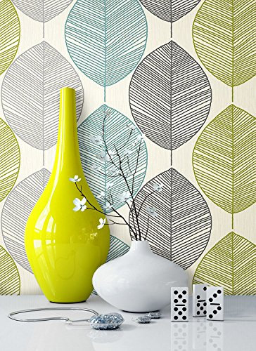 Carta da parati floreale | Design naturale e moderno | Effetto 3D, per soggiorno, camera da letto o da cucina con guida inclusa con consigli pratici per la tappezzeria (lingua italiana non garantita).