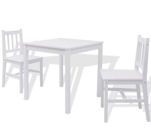 vidaXL 3tlg. Holz Essgruppe Sitzgruppe Esstisch Stühle Esstischset Pinienholz