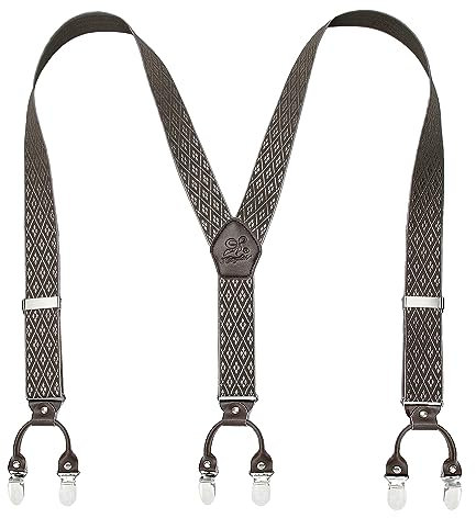 KANGDAI Hosenträger für Herren Breit Y Style 3.5 CM Mit Sehr 6 Starke Metall Clip Durable Elastic Verstellbare Hosenträger Geschenkbox für Herren und Damen