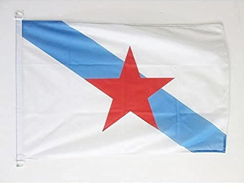 AZ FLAG Bandera Nautica Galicia Estreleira 45x30 cm - Pabellón Conveniencia Independentista Gallega - Nacionalismo Gallego 30 x 45 Cm, Bandera Barco con anillas