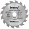 Trend CSB/13616TA Lame de scie circulaire pour bois sans fil Diamètre 136 mm alésage 20 mm 16 dents Trait de scie circulaire 1,5 mm Crochet +20°