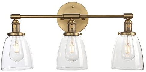 Phansthy 3 Glocke Retro Design Klar Glas Modernes Wandbeleuchtung Wandleuchten Vintage Industrie Loft-Wandlampen Antik Deko Design Wandbeleuchtung Küchenwandleuchte(antike Farbe)