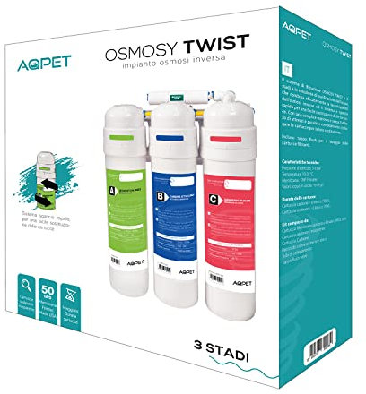 AQPET Impianto Osmosi Inversa Twist 3 Stadi Nuovo Sistema a Sgancio Rapido per Acquari