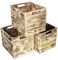 Kontorei geflammte/gebrannte Holzkiste für Kallax Regal 33cm 37,5cm 32,5cm 8er Set Obstkiste Kiste Box