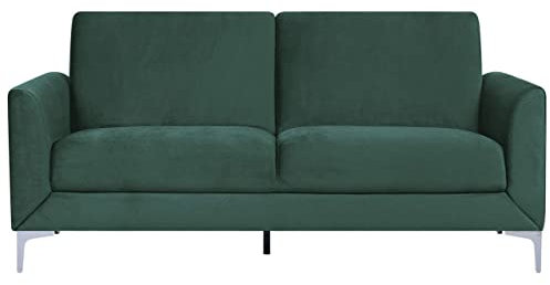 Beliani Trendy Sofa 3er Sitzer Samtstoff grün Fenes