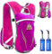 TRIWONDER Sac Trail 5,5L Gilet d'Hydratation Sac à Dos Hydratation Léger pour Marathon Randonnée VTT Course Running Homme Femme (Rose Rouge - avec 2 Bouteilles d'eau Souple (350ml))