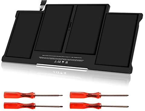 A1466 Batterie de rechange pour MacBook Air 13 A1466 A1369 A1405 A1496 A1377 (A1466, mi-2013, début 2014, début 2015)(A1369, fin 2010, mi-2011. ) 6 800 mAh 54,4 Wh