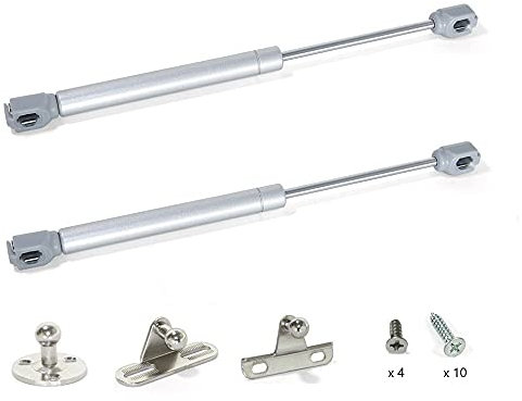 Gedotec Gasdruckfeder Klappenbeschlag Klappenfeder Küchen-Schrank für Möbel-Klappen | BETTI | Gasdruckdämpfer 150 Nm | Länge 268 mm | 2 Kompressionsfedern stark - Komplett-Set mit Befestigungsmaterial
