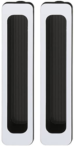 Gedotec Muschelgriff aus Plastik | 2 Stück - Griffmuschel Schiebetür zum kleben | Kunststoff schwarz weiß | modernes Design | 116 x 26 mm | Falttüren Schiebetür - Griffe Möbel - Muldengriff Türgriffe