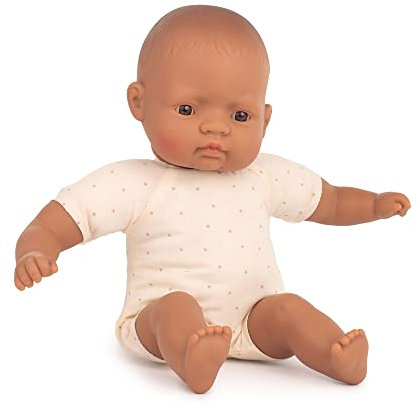 Miniland Dolls: Lateinamerikanische Puppe 32 cm mit weichem Körper, in transparenter Tüte., Natur, 31367