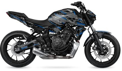 ARider Dekor (Aufkleber) für Yamaha MT 07 2021-2022 | Skull Edition (Blau)