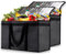 NZ home Insulated Cooler Bag and Food Warmer (XXL, 2 Pack) for Delivery & Grocery Shopping with Zippered Top, Black