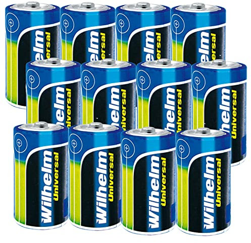 12 x Mono D Universal Wilhelm Alkaline Batterien LR20 1,5V