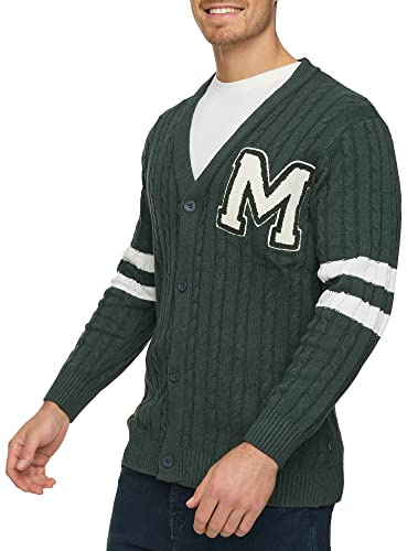 Indicode Herren INJose Strickjacke Cardigan aus Baumwolle mit Knopfleiste | Klassischer Cardigan für Business und Freizeit, Strickjacke, Herrenpullover, Freizeitpullover, Strickoberteil für Männer