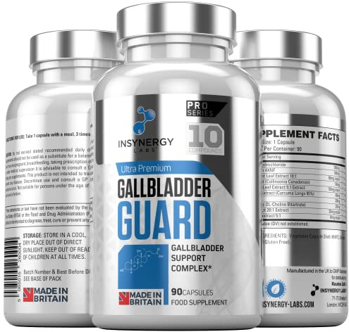 Gallbladder Guard Supplement - Ultra Premium Digestive Enzyme 10 Forms | Ox Bile Betaine HCL 90 Capsules Salts Enzymes No Gallbladder
