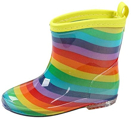 Générique Stivali da pioggia per tutti-piccoli stivali da pioggia stivali da pioggia corti per tutti-piccoli facili da ragazza stivaletti trasparenti, giallo, 30 EU