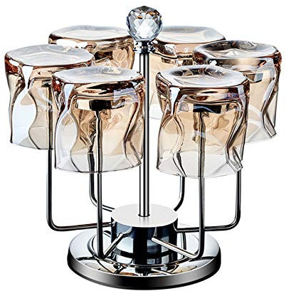 Bicchieri/Tumbler Bicchieri Bicchieri di whisky di vetro, set di bicchieri da 6 pezzi di whisky artigianale, idea perfetta for stile di stile for bourbon / occhiali da rum / for barrette bicchieri di