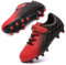 Fußballschuhe Kinder FG/AG Fussballschuhe Footballschuhe Jungen Mädchen Kids Kunstrasen Trainingsschuhe Soccer Schuhe Sportschueh Teens draußen Hallenfußball Indoor Outdoor Unisex Schwarz Rot EU37