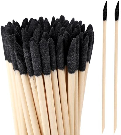 50stk Schleifstäbchen für Feine Details, Abgeschrägte Polierstäbchen Körnung 280 Schleifzweige Werkzeuge für Hobby-Holzbearbeitung Kunststoffmodellbau Entfernen von Kleber und Schmutz