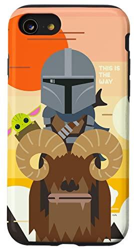 Hülle für iPhone SE (2020) / 7 / 8 Star Wars Der Mandalorianer Mando und das Kind Bantha Ride