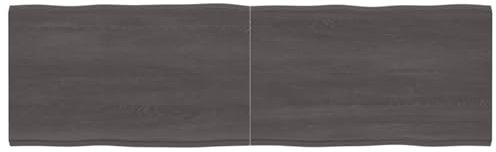 Rantry Tischplatte aus behandeltem Holz, Eiche, Naturrand, grau, 200 x 60 x 4 cm, Tischplatte für Restaurant, Esszimmer, Wohnzimmer, Büro, Möbel, Arbeitsplatte, Tischplatte